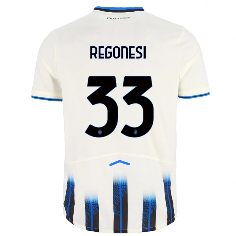 Danxen Kinder Iacopo Regonesi #33 Weiß Blau Auswärtstrikot Trikot 2025/26 T-Shirt