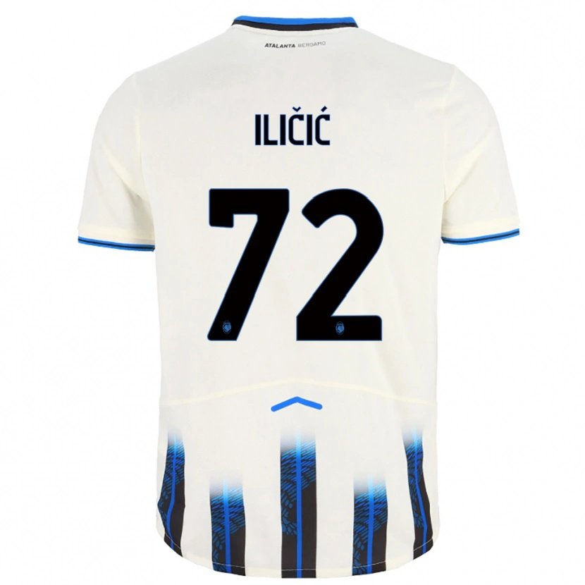 Danxen Kinder Josip Ilicic #72 Weiß Blau Auswärtstrikot Trikot 2025/26 T-Shirt