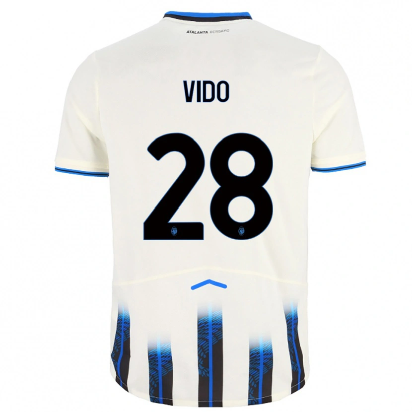 Danxen Kinder Luca Vido #28 Weiß Blau Auswärtstrikot Trikot 2025/26 T-Shirt