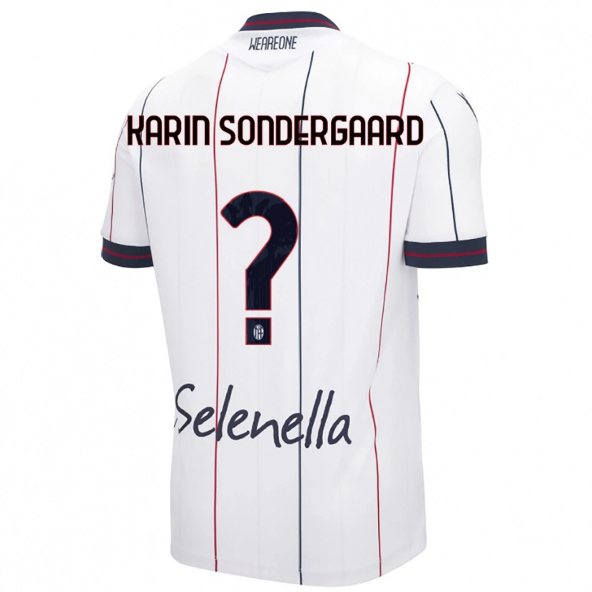 Danxen Kinder Alice Karin Sondergaard #0 Weiß Königsblau Auswärtstrikot Trikot 2025/26 T-Shirt