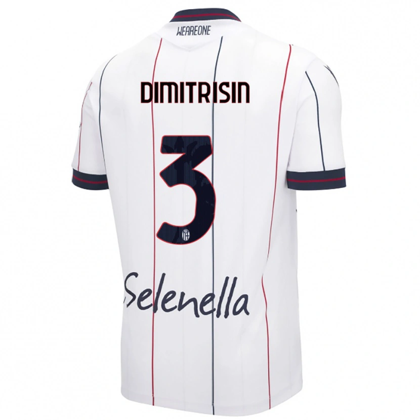 Danxen Kinder Daniil Dimitrișin #3 Weiß Königsblau Auswärtstrikot Trikot 2025/26 T-Shirt