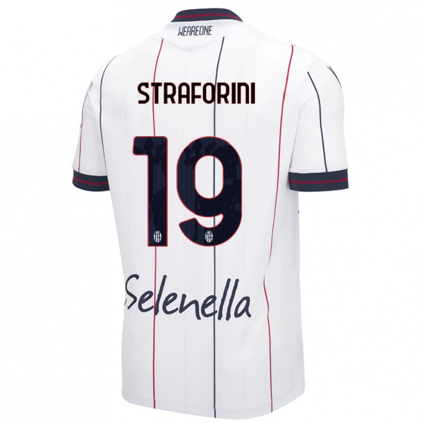 Danxen Kinder Rino Straforini #19 Weiß Königsblau Auswärtstrikot Trikot 2025/26 T-Shirt