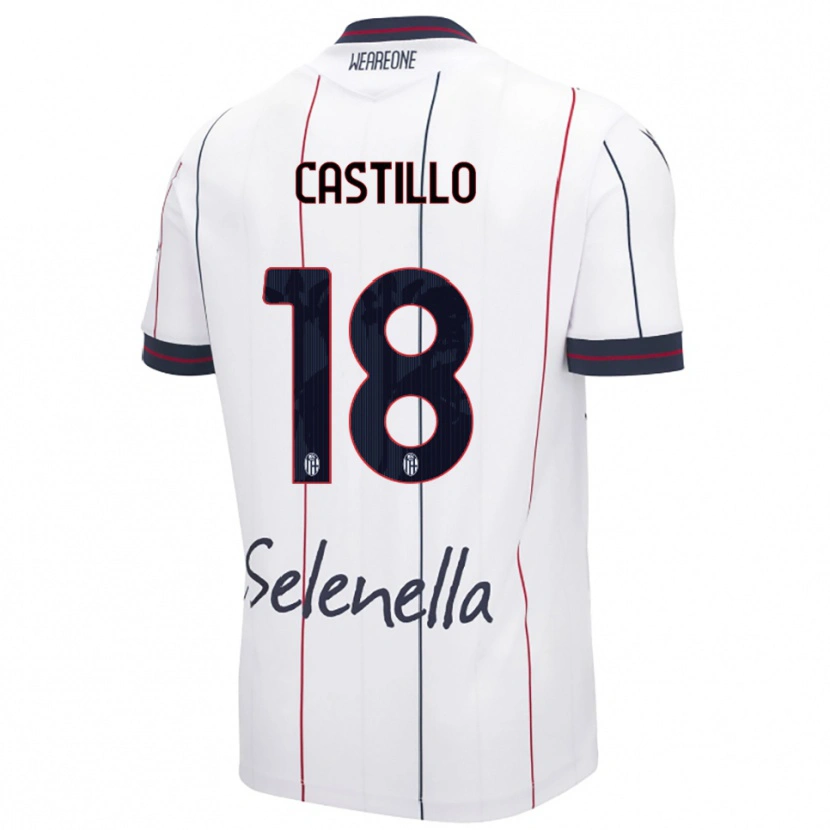 Danxen Kinder Tomas Castillo #18 Weiß Königsblau Auswärtstrikot Trikot 2025/26 T-Shirt