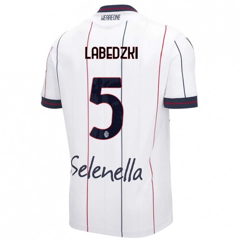 Danxen Kinder Jan Labedzki #5 Weiß Königsblau Auswärtstrikot Trikot 2025/26 T-Shirt