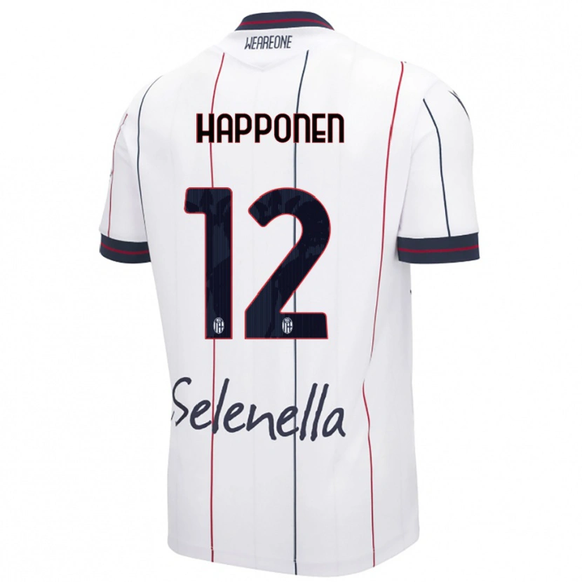 Danxen Kinder Ukko Happonen #12 Weiß Königsblau Auswärtstrikot Trikot 2025/26 T-Shirt