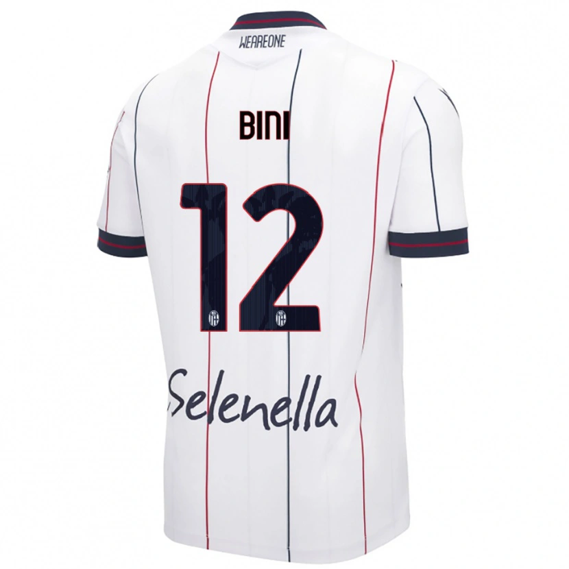 Danxen Kinder Cesare Bini #12 Weiß Königsblau Auswärtstrikot Trikot 2025/26 T-Shirt