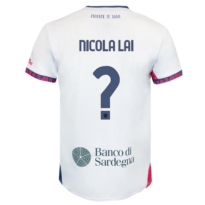 Danxen Kinder Nicola Lai #0 Weiß Marineblau Rot Auswärtstrikot Trikot 2025/26 T-Shirt