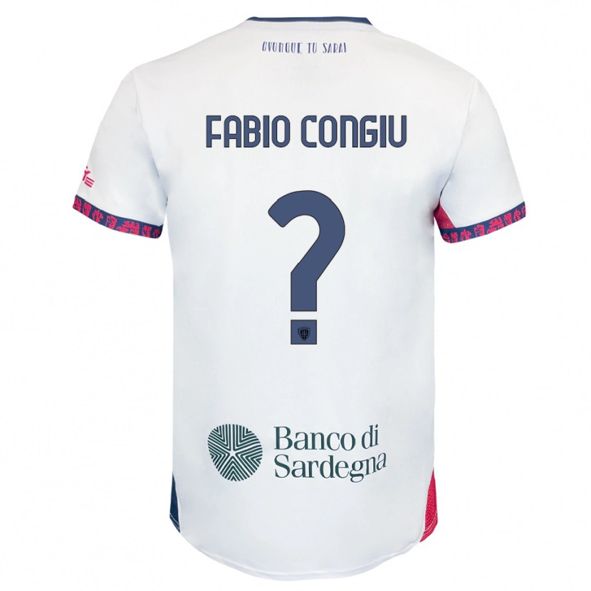 Danxen Kinder Fabio Congiu #0 Weiß Marineblau Rot Auswärtstrikot Trikot 2025/26 T-Shirt