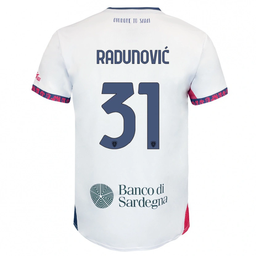 Danxen Kinder Boris Radunović #31 Weiß Marineblau Rot Auswärtstrikot Trikot 2025/26 T-Shirt