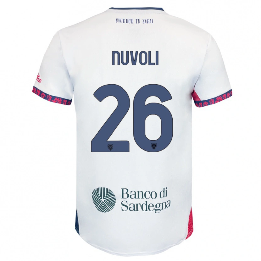 Danxen Kinder Matteo Nuvoli #26 Weiß Marineblau Rot Auswärtstrikot Trikot 2025/26 T-Shirt