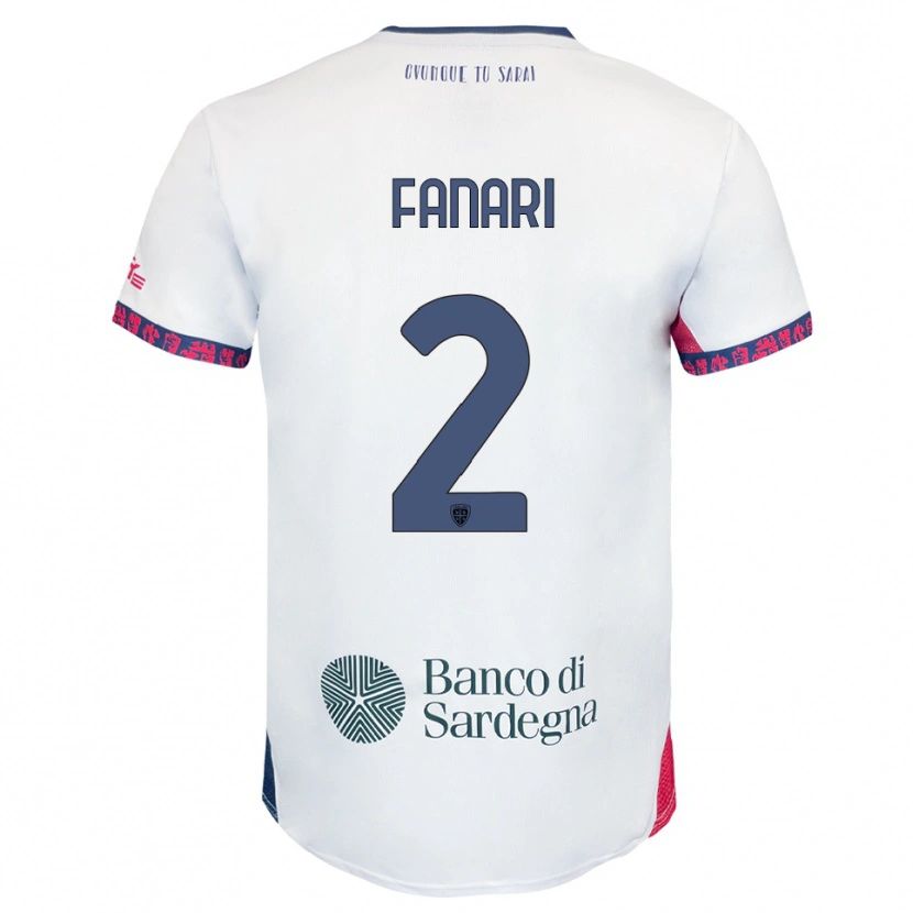 Danxen Kinder Leonardo Fanari #2 Weiß Marineblau Rot Auswärtstrikot Trikot 2025/26 T-Shirt