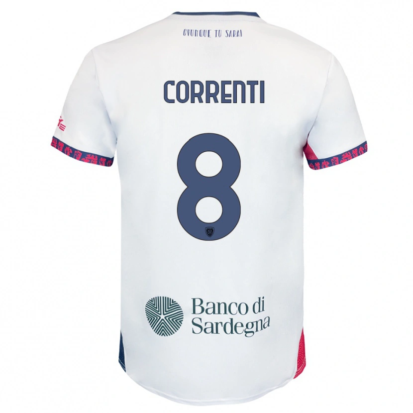 Danxen Kinder Gabriele Correnti #8 Weiß Marineblau Rot Auswärtstrikot Trikot 2025/26 T-Shirt