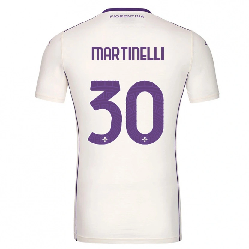 Danxen Kinder Tommaso Martinelli #30 Weiß Lila Rot Auswärtstrikot Trikot 2025/26 T-Shirt