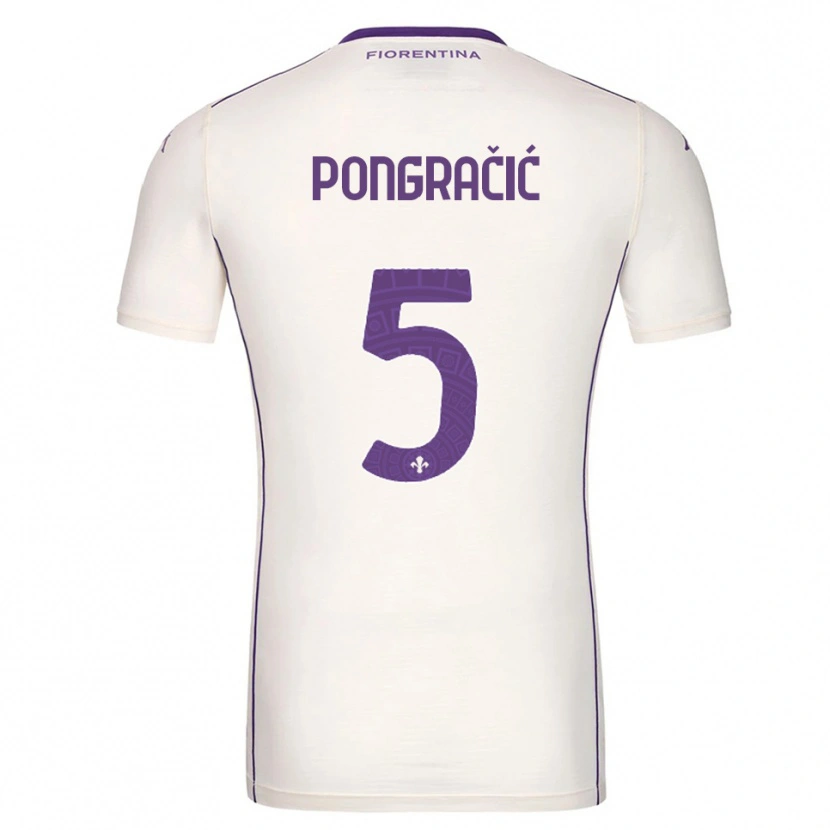 Danxen Kinder Marin Pongracic #5 Weiß Lila Rot Auswärtstrikot Trikot 2025/26 T-Shirt