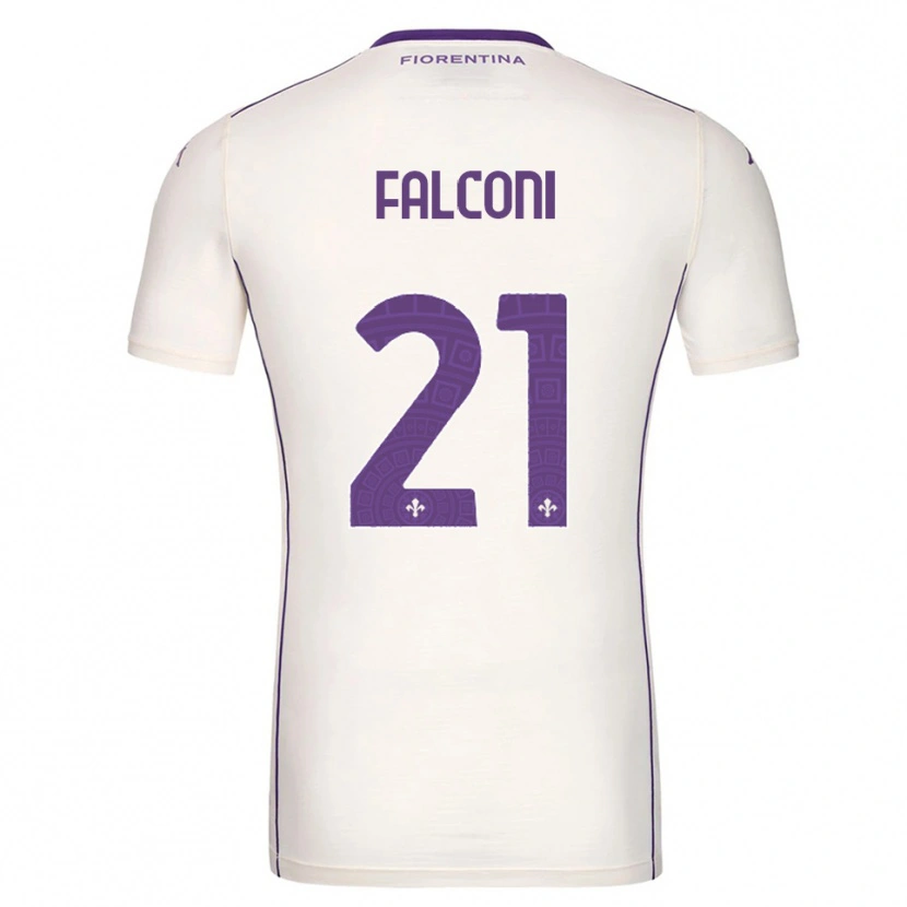 Danxen Kinder Niccolo Falconi #21 Weiß Lila Rot Auswärtstrikot Trikot 2025/26 T-Shirt