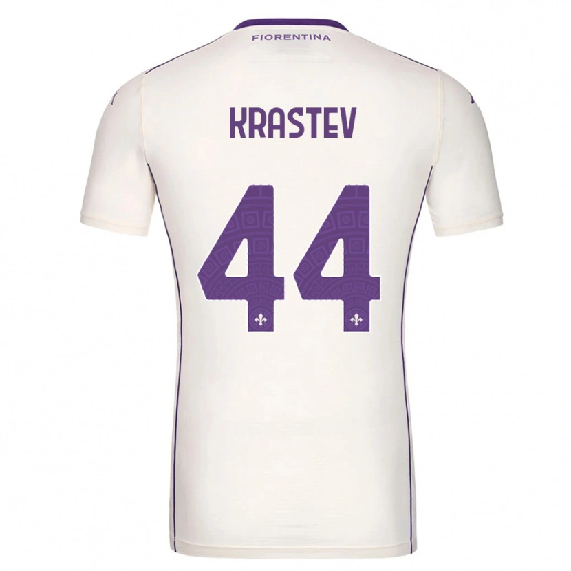Danxen Kinder Dimo Krastev #44 Weiß Lila Rot Auswärtstrikot Trikot 2025/26 T-Shirt