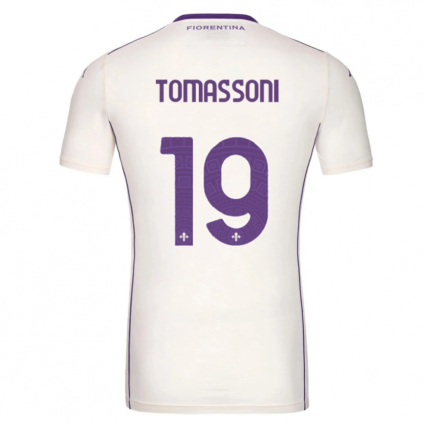 Danxen Kinder Emma Tomassoni #19 Weiß Lila Rot Auswärtstrikot Trikot 2025/26 T-Shirt