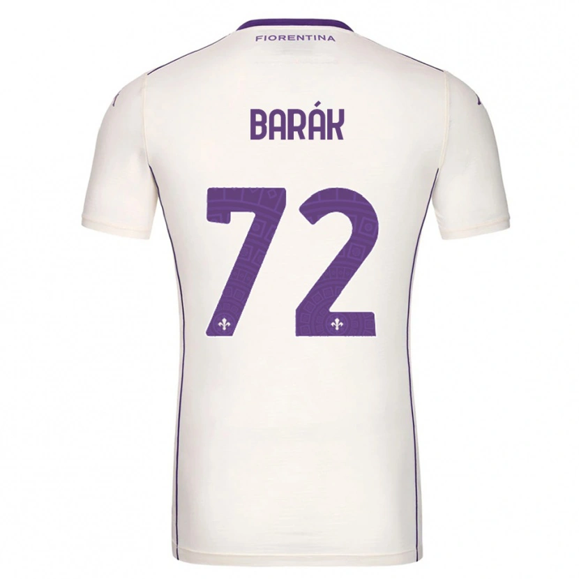 Danxen Kinder Antonín Barák #72 Weiß Lila Rot Auswärtstrikot Trikot 2025/26 T-Shirt