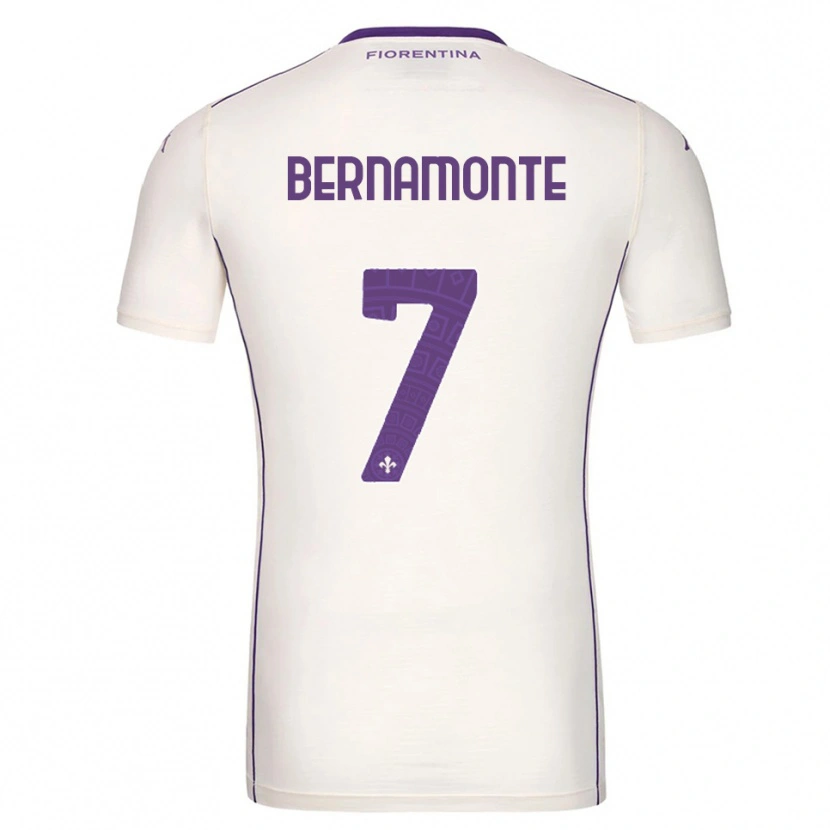 Danxen Kinder Lorenzo Bernamonte #7 Weiß Lila Rot Auswärtstrikot Trikot 2025/26 T-Shirt