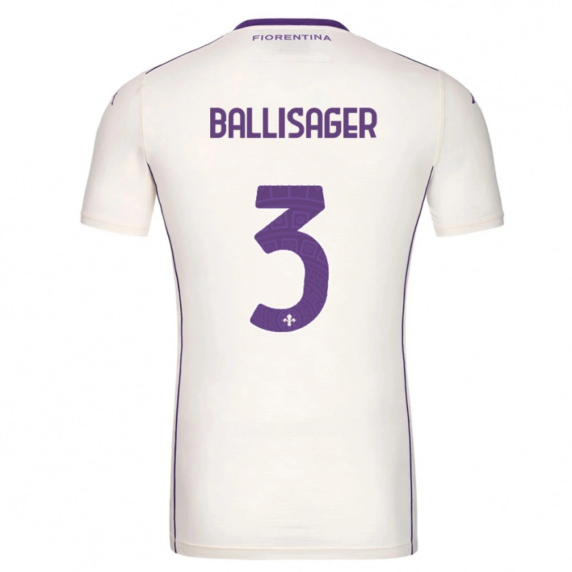 Danxen Kinder Stine Ballisager Pedersen #3 Weiß Lila Rot Auswärtstrikot Trikot 2025/26 T-Shirt