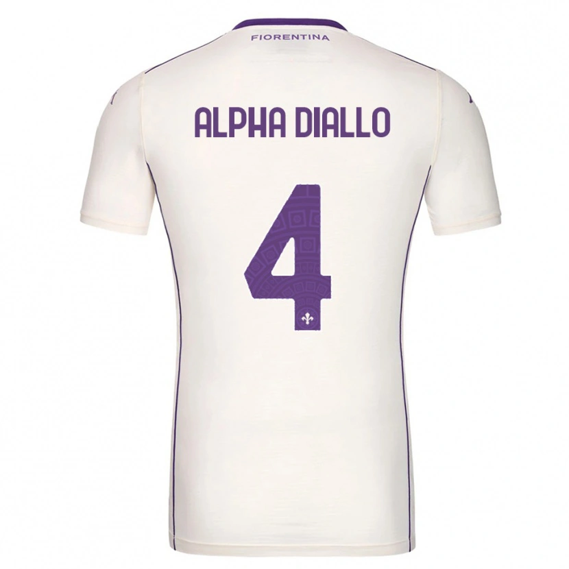 Danxen Kinder Mamadou Alpha Diallo #4 Weiß Lila Rot Auswärtstrikot Trikot 2025/26 T-Shirt