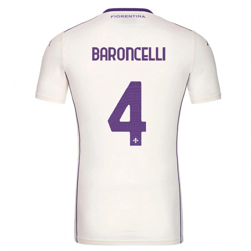 Danxen Kinder Leonardo Baroncelli #4 Weiß Lila Rot Auswärtstrikot Trikot 2025/26 T-Shirt