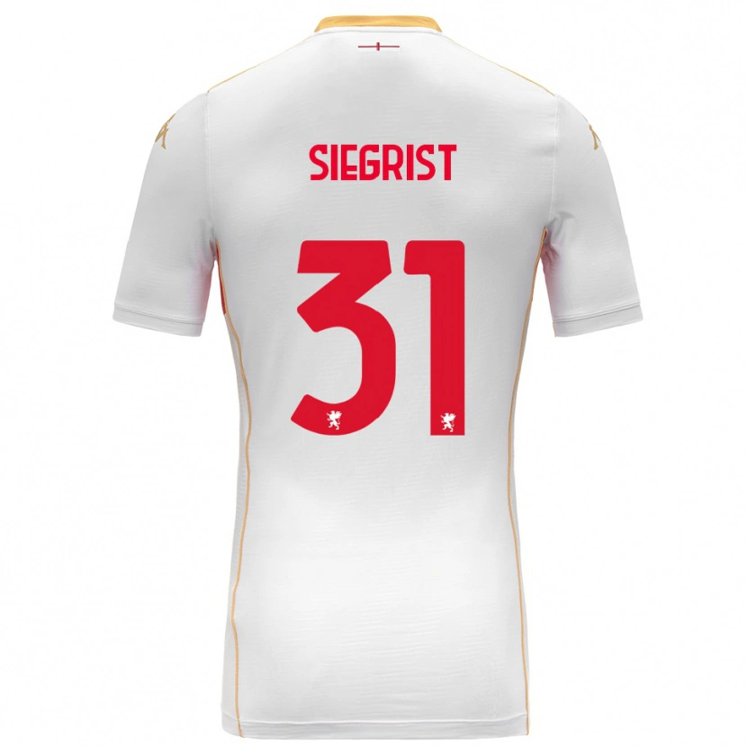 Danxen Kinder Benjamin Siegrist #31 Weiß Rot Auswärtstrikot Trikot 2025/26 T-Shirt