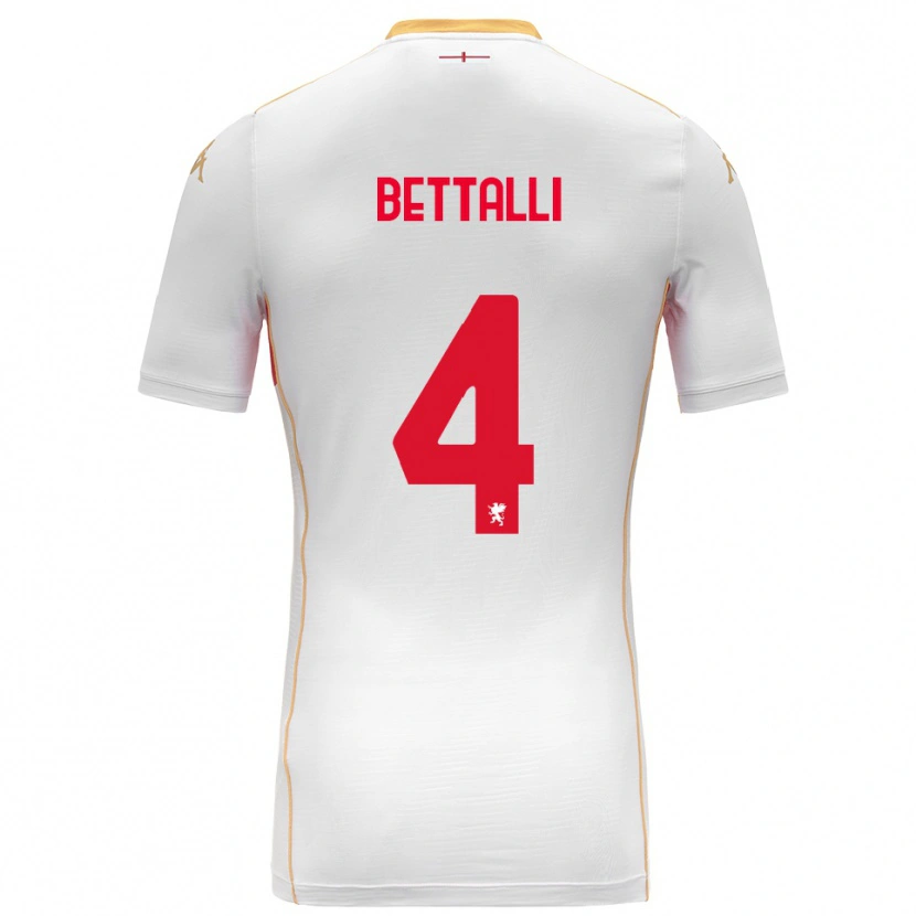 Danxen Kinder Giorgia Bettalli #4 Weiß Rot Auswärtstrikot Trikot 2025/26 T-Shirt