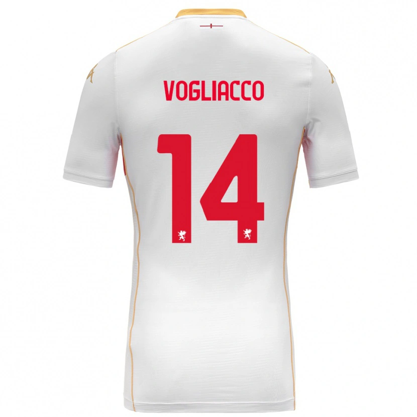 Danxen Kinder Alessandro Vogliacco #14 Weiß Rot Auswärtstrikot Trikot 2025/26 T-Shirt