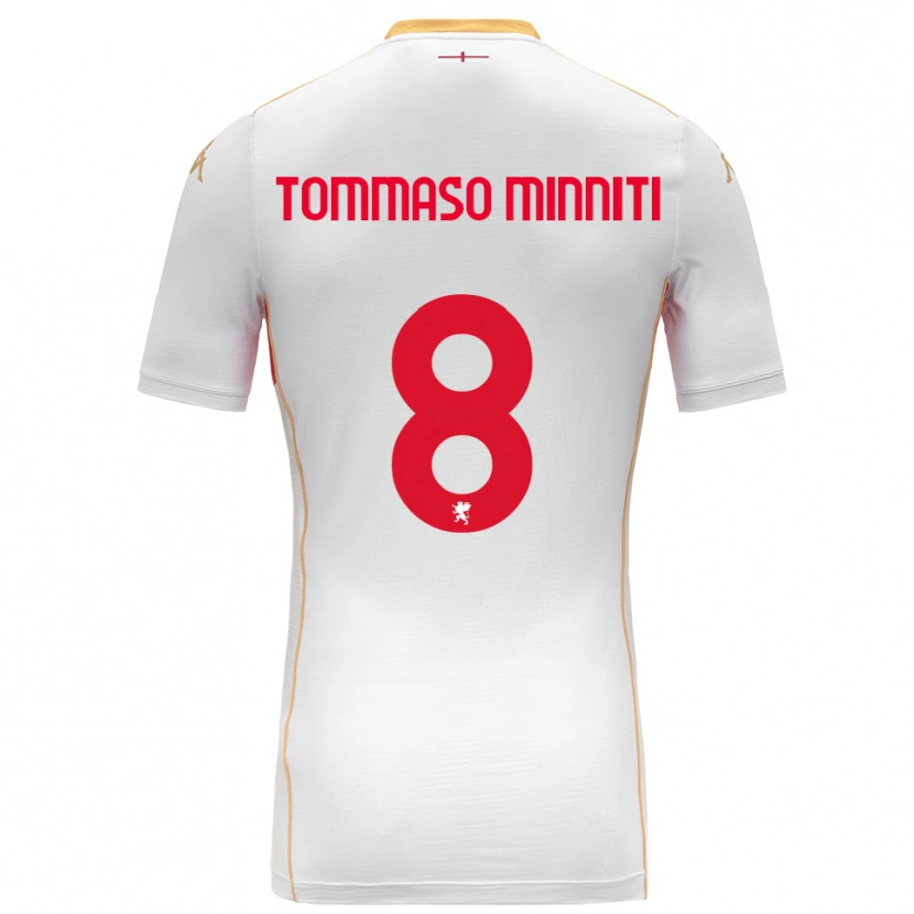 Danxen Kinder Giovanni Tommaso Minniti #8 Weiß Rot Auswärtstrikot Trikot 2025/26 T-Shirt