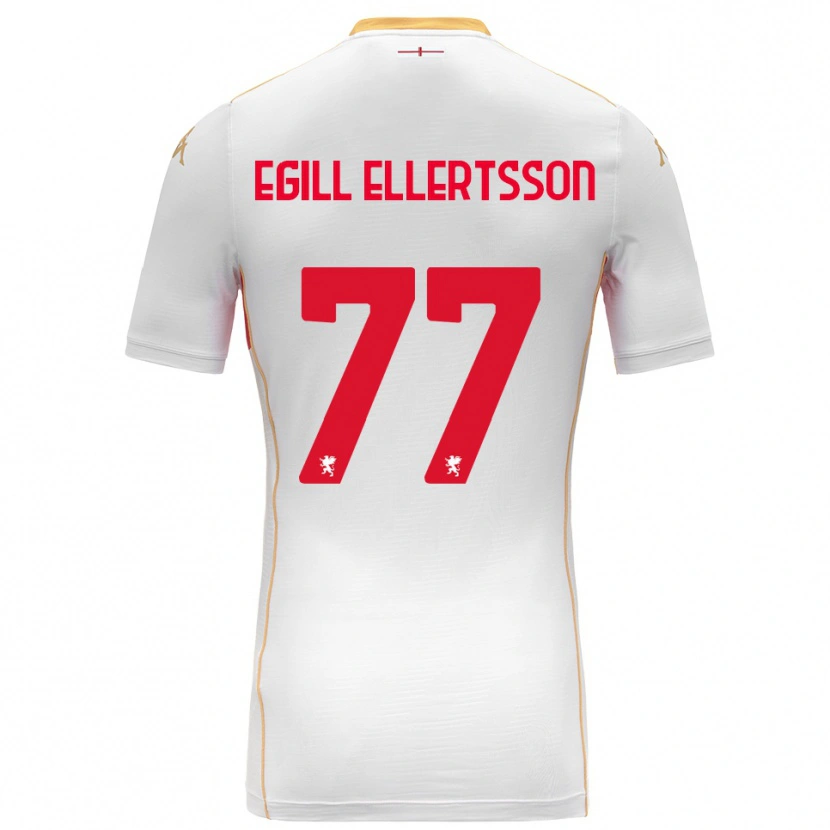 Danxen Kinder Mikael Egill Ellertsson #77 Weiß Rot Auswärtstrikot Trikot 2025/26 T-Shirt
