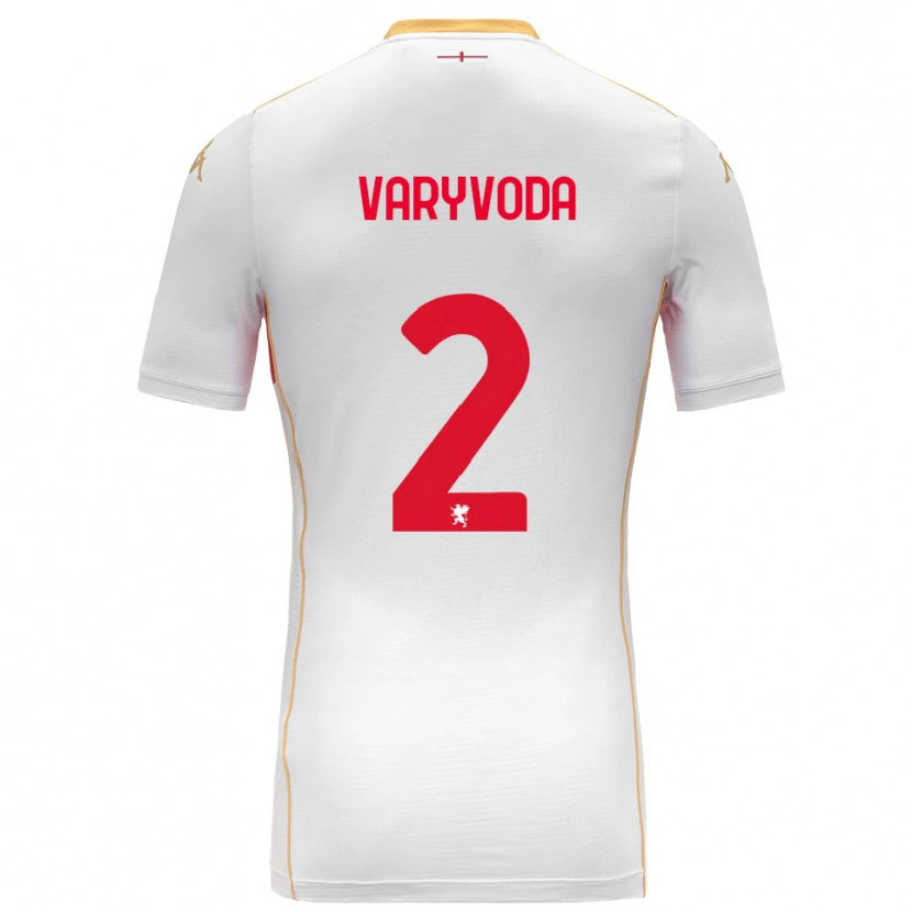 Danxen Kinder Dmytro Varyvoda #2 Weiß Rot Auswärtstrikot Trikot 2025/26 T-Shirt