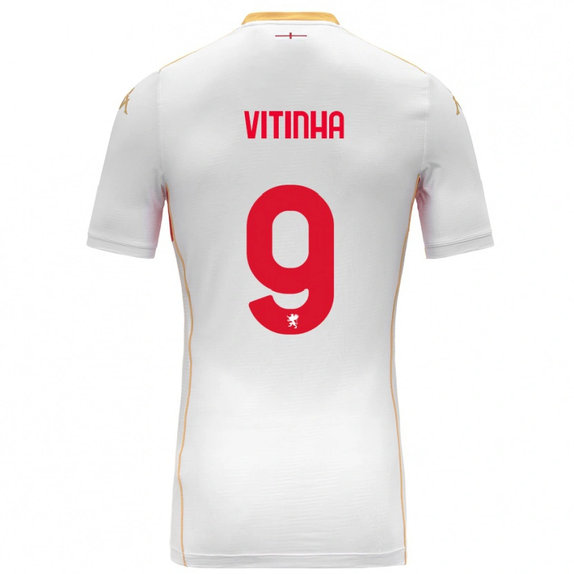 Danxen Kinder Vitinha #9 Weiß Rot Auswärtstrikot Trikot 2025/26 T-Shirt