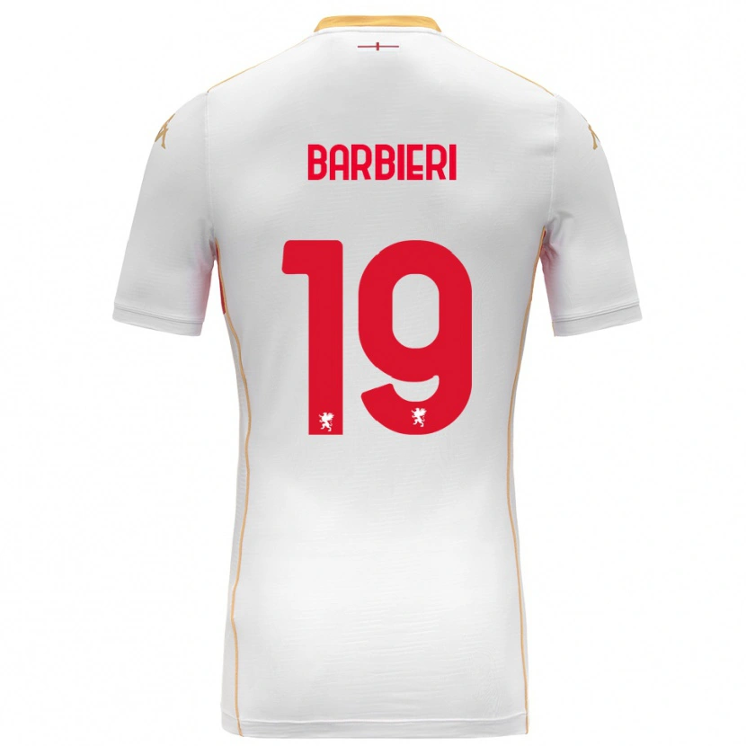Danxen Kinder Filippo Barbieri #19 Weiß Rot Auswärtstrikot Trikot 2025/26 T-Shirt