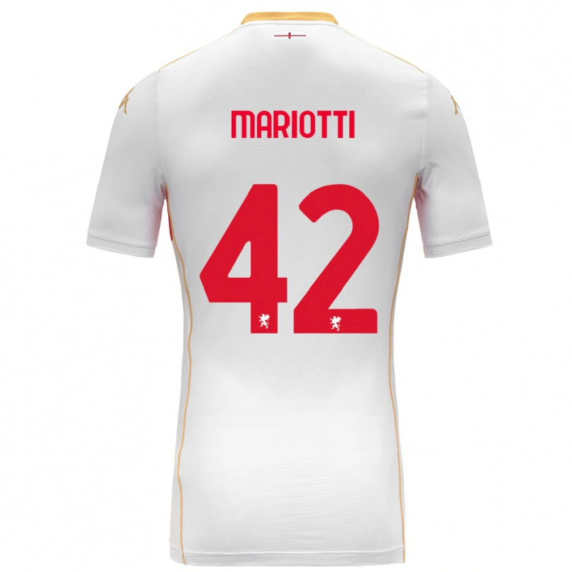 Danxen Kinder Andrea Mariotti #42 Weiß Rot Auswärtstrikot Trikot 2025/26 T-Shirt