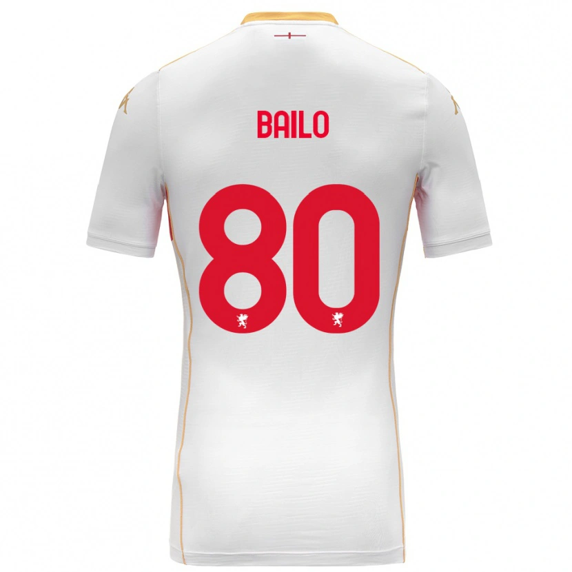Danxen Kinder Giorgio Bailo #80 Weiß Rot Auswärtstrikot Trikot 2025/26 T-Shirt