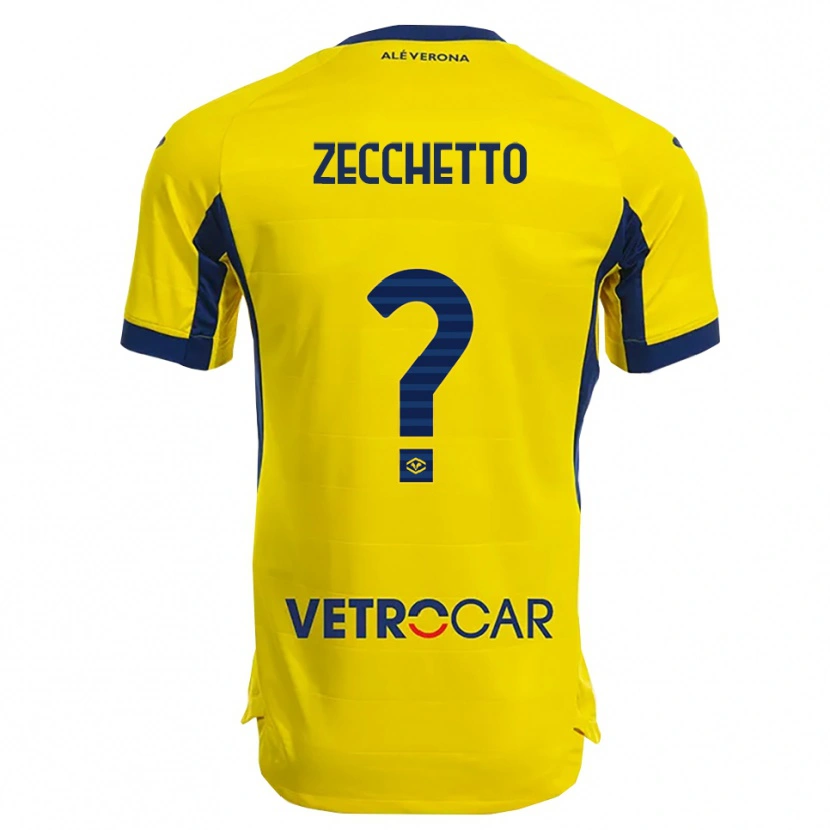 Danxen Kinder Leonardo Zecchetto #0 Gelb Marineblau Auswärtstrikot Trikot 2025/26 T-Shirt