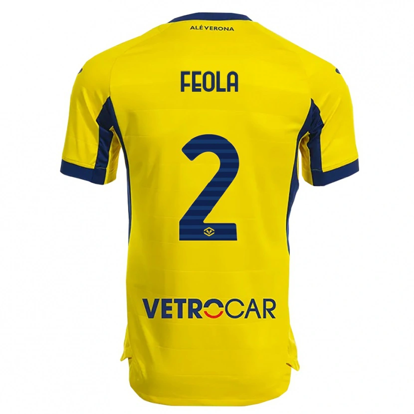 Danxen Kinder William Feola #2 Gelb Marineblau Auswärtstrikot Trikot 2025/26 T-Shirt