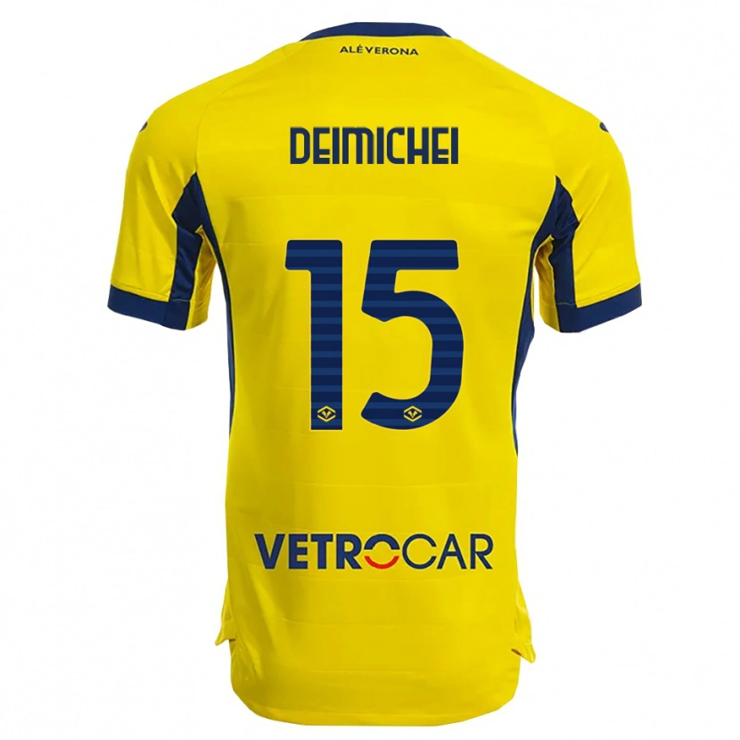 Danxen Kinder Raffaele Deimichei #15 Gelb Marineblau Auswärtstrikot Trikot 2025/26 T-Shirt