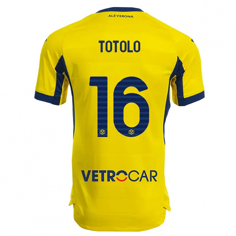 Danxen Kinder Maddalena Totolo #16 Gelb Marineblau Auswärtstrikot Trikot 2025/26 T-Shirt