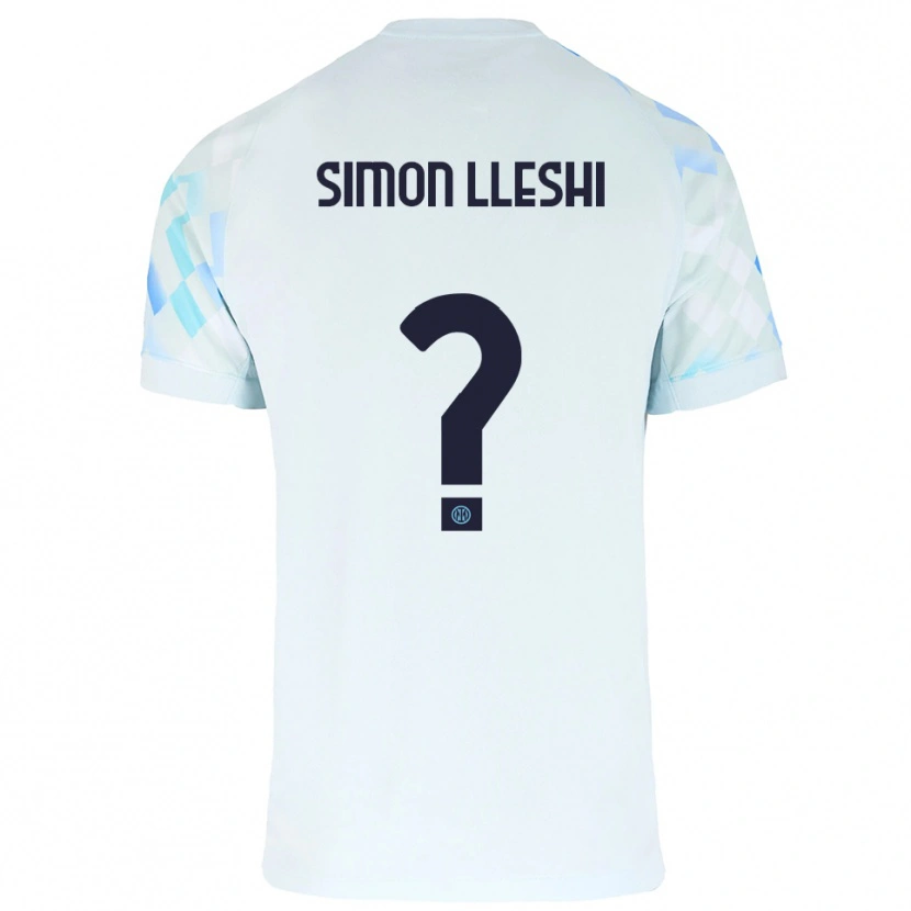 Danxen Kinder Simon Lleshi #0 Weiß Blau Auswärtstrikot Trikot 2025/26 T-Shirt