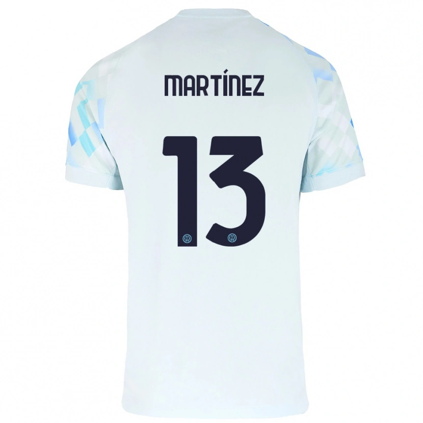 Danxen Kinder Josep Martínez #13 Weiß Blau Auswärtstrikot Trikot 2025/26 T-Shirt