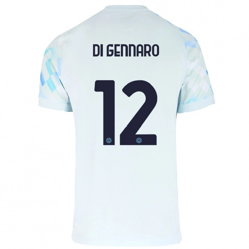 Danxen Kinder Raffaele Di Gennaro #12 Weiß Blau Auswärtstrikot Trikot 2025/26 T-Shirt