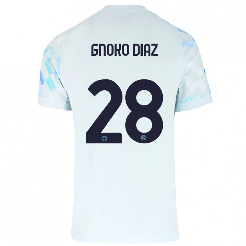 Danxen Kinder Hillary Gnoko Diaz #28 Weiß Blau Auswärtstrikot Trikot 2025/26 T-Shirt