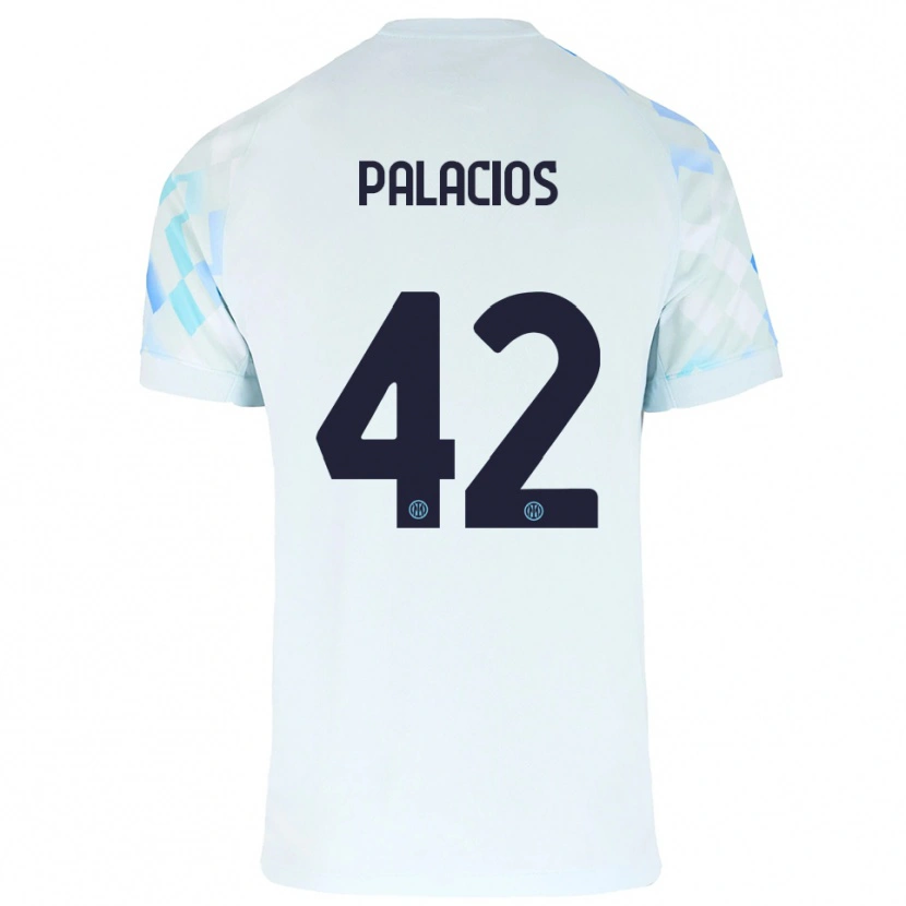 Danxen Kinder Tomás Palacios #42 Weiß Blau Auswärtstrikot Trikot 2025/26 T-Shirt