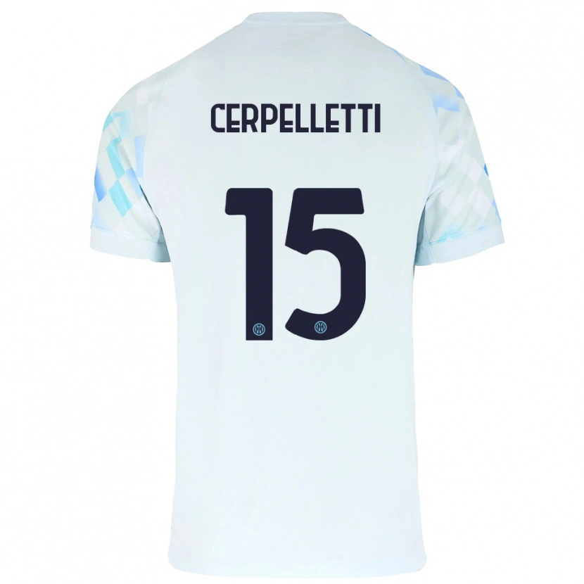 Danxen Kinder Filippo Cerpelletti #15 Weiß Blau Auswärtstrikot Trikot 2025/26 T-Shirt