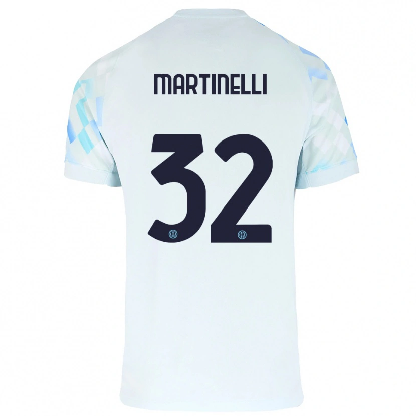 Danxen Kinder Matilde Martinelli #32 Weiß Blau Auswärtstrikot Trikot 2025/26 T-Shirt
