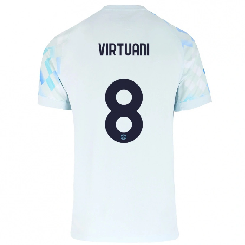 Danxen Kinder Marco Virtuani #8 Weiß Blau Auswärtstrikot Trikot 2025/26 T-Shirt