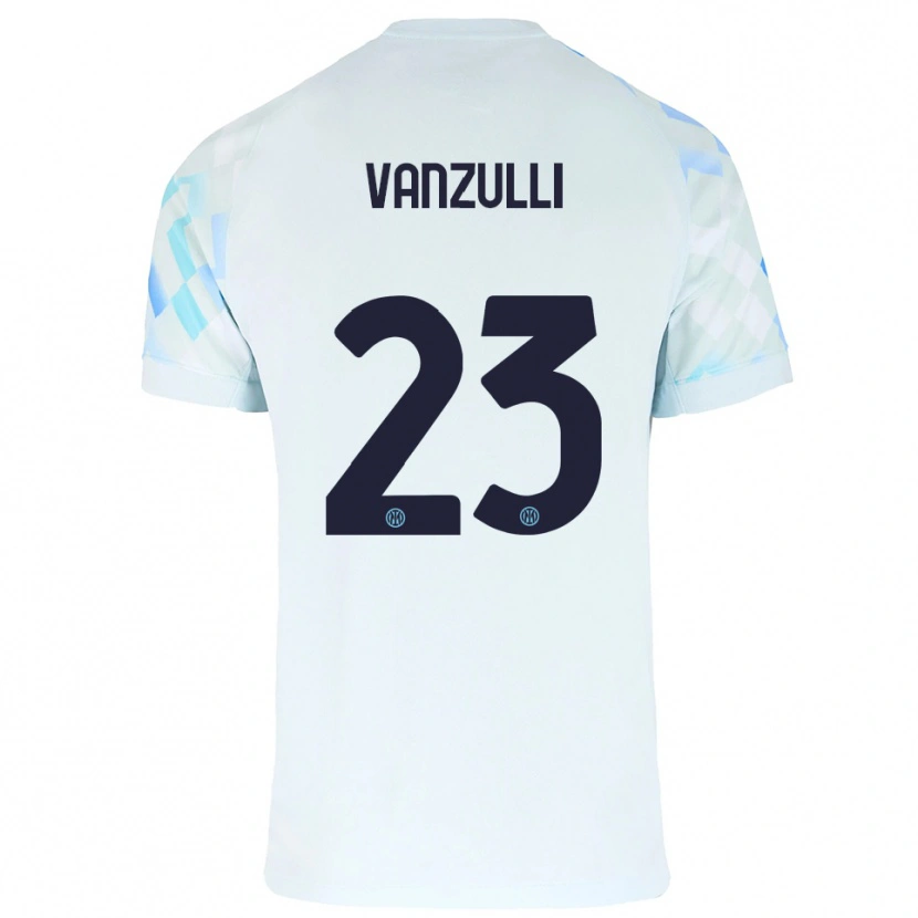 Danxen Kinder Marco Vanzulli #23 Weiß Blau Auswärtstrikot Trikot 2025/26 T-Shirt
