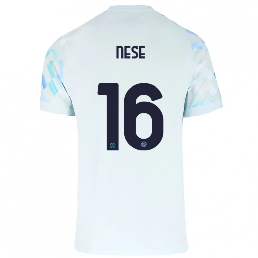 Danxen Kinder Alessio Nese #16 Weiß Blau Auswärtstrikot Trikot 2025/26 T-Shirt
